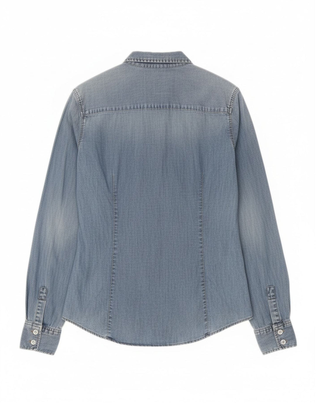 Женская джинсовая рубашка Zara UK 14, большой синий хлопок