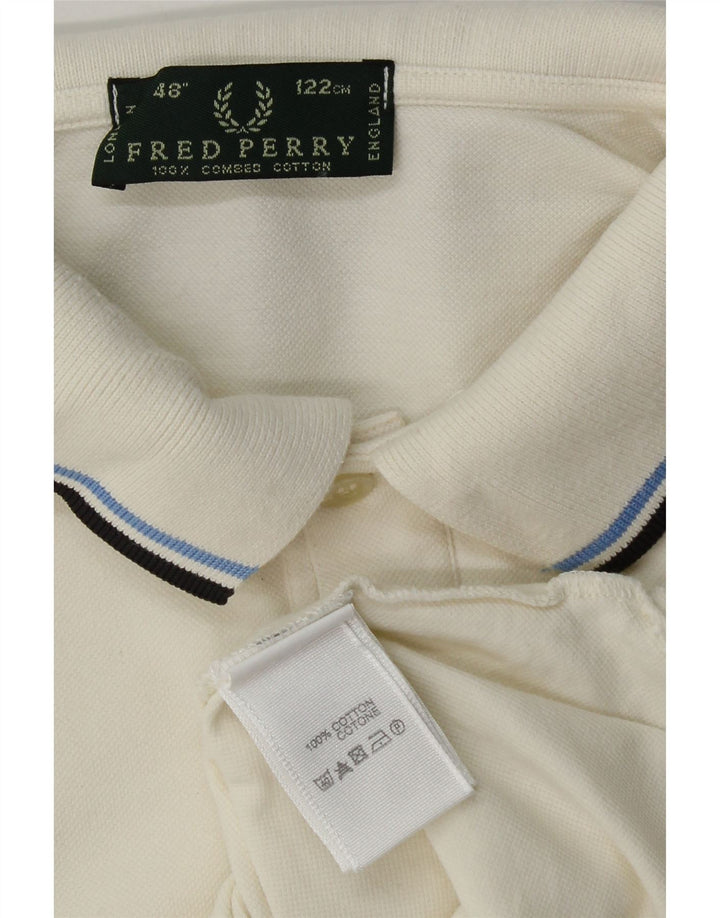 Мужская рубашка поло с длинным рукавом Fred Perry, большой белый хлопок