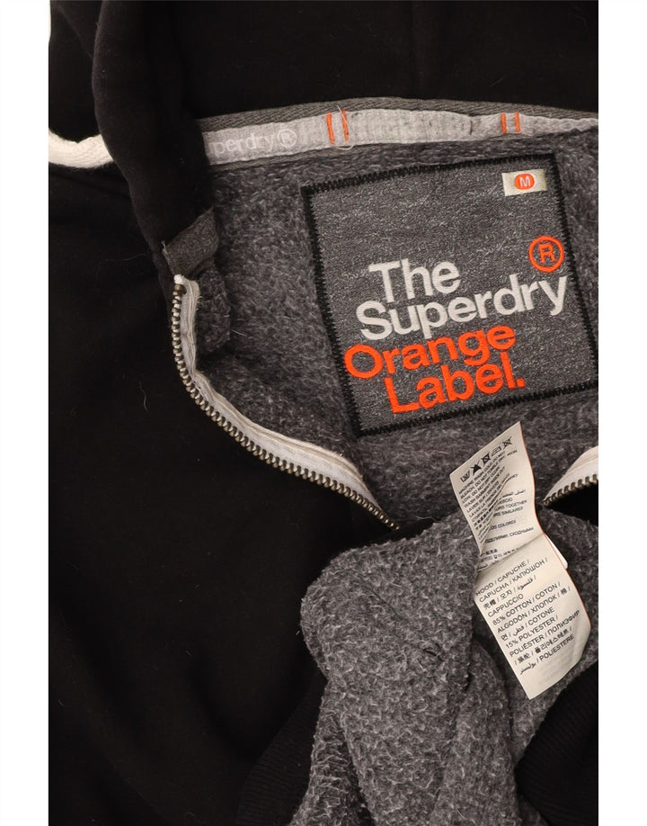 SUPERDRY Мужской свитер с капюшоном на молнии, средний черный, хлопок