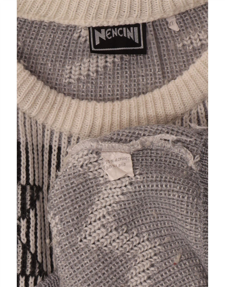 ВИНТАЖНЫЙ мужской свитер с вырезом «лодочка» XL Off White Fair Isle Classic