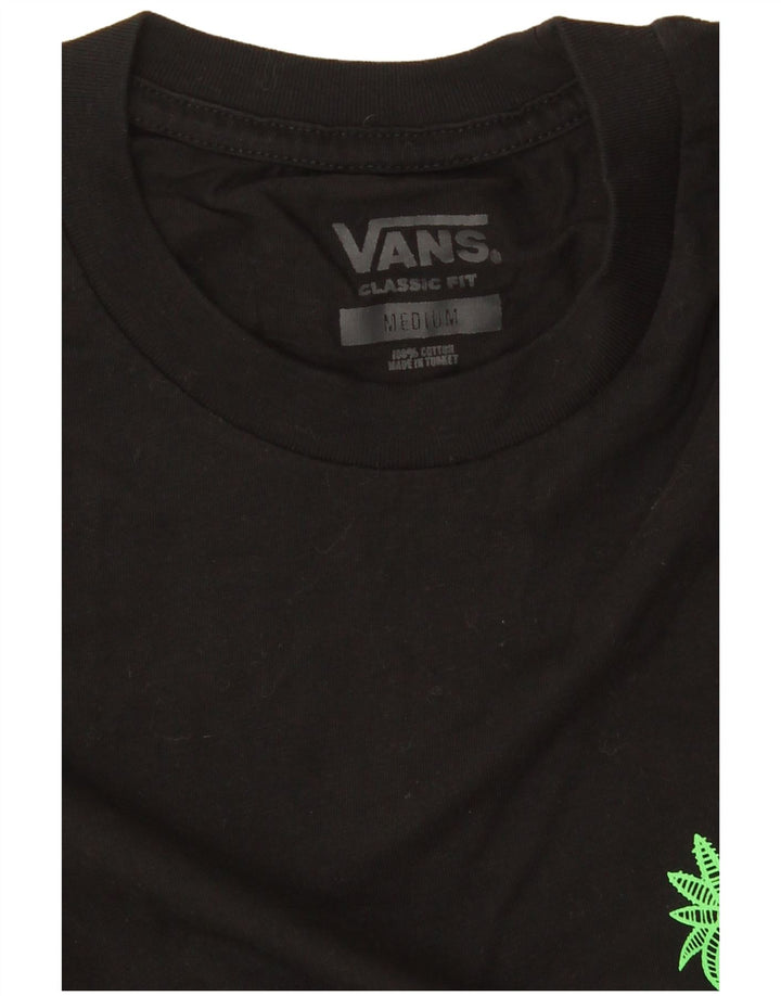 Мужская футболка классического кроя с графическим рисунком Vans, средний черный хлопковый топ