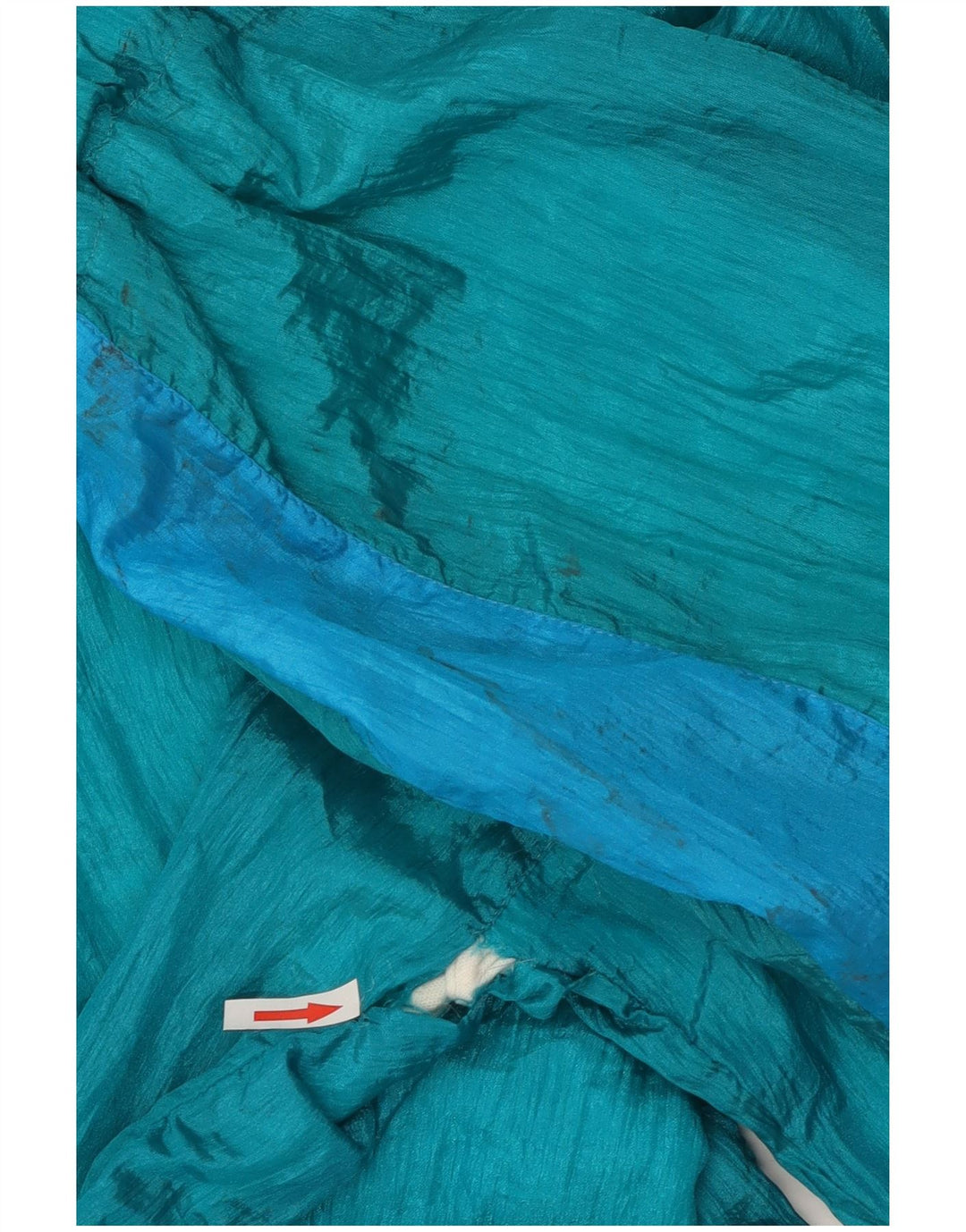 Винтажный мужской полный спортивный костюм XL, синий нейлон с цветными блоками