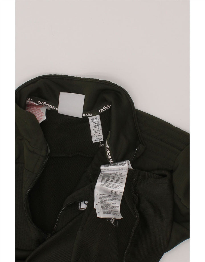 Adidas Толстовка с рисунком на молнии для мальчиков, 7-8 лет, зеленый полиэстер