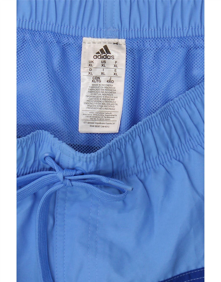 Мужские шорты для плавания Adidas XL синие из полиэстера с цветными блоками
