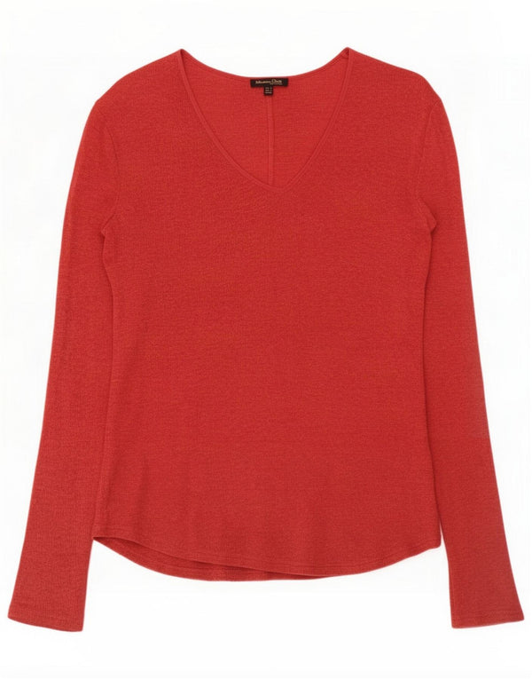 Женский топ Massimo Dutti с длинным рукавом, Великобритания 10, маленький красный