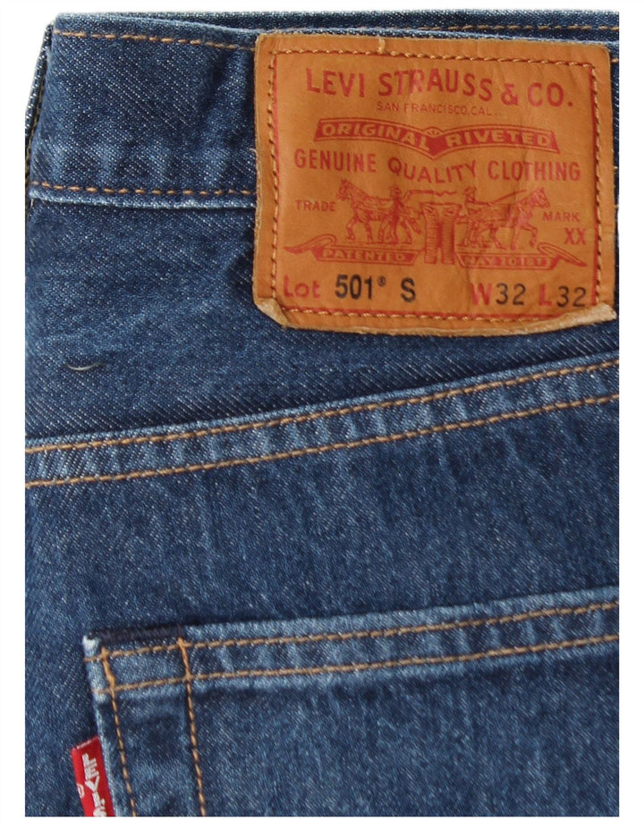 Мужские прямые джинсы LEVI'S 501 W32 L29 синие, хлопок