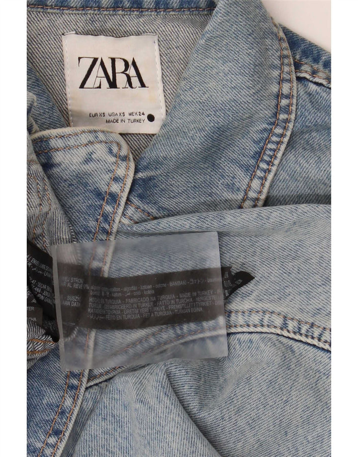 Женская джинсовая куртка оверсайз Zara UK 6 XS, синяя, хлопок