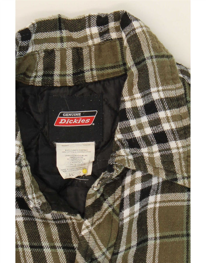 Мужская фланелевая рубашка Dickies Lumberjack, маленький размер, цвет хаки, хлопок в клетку
