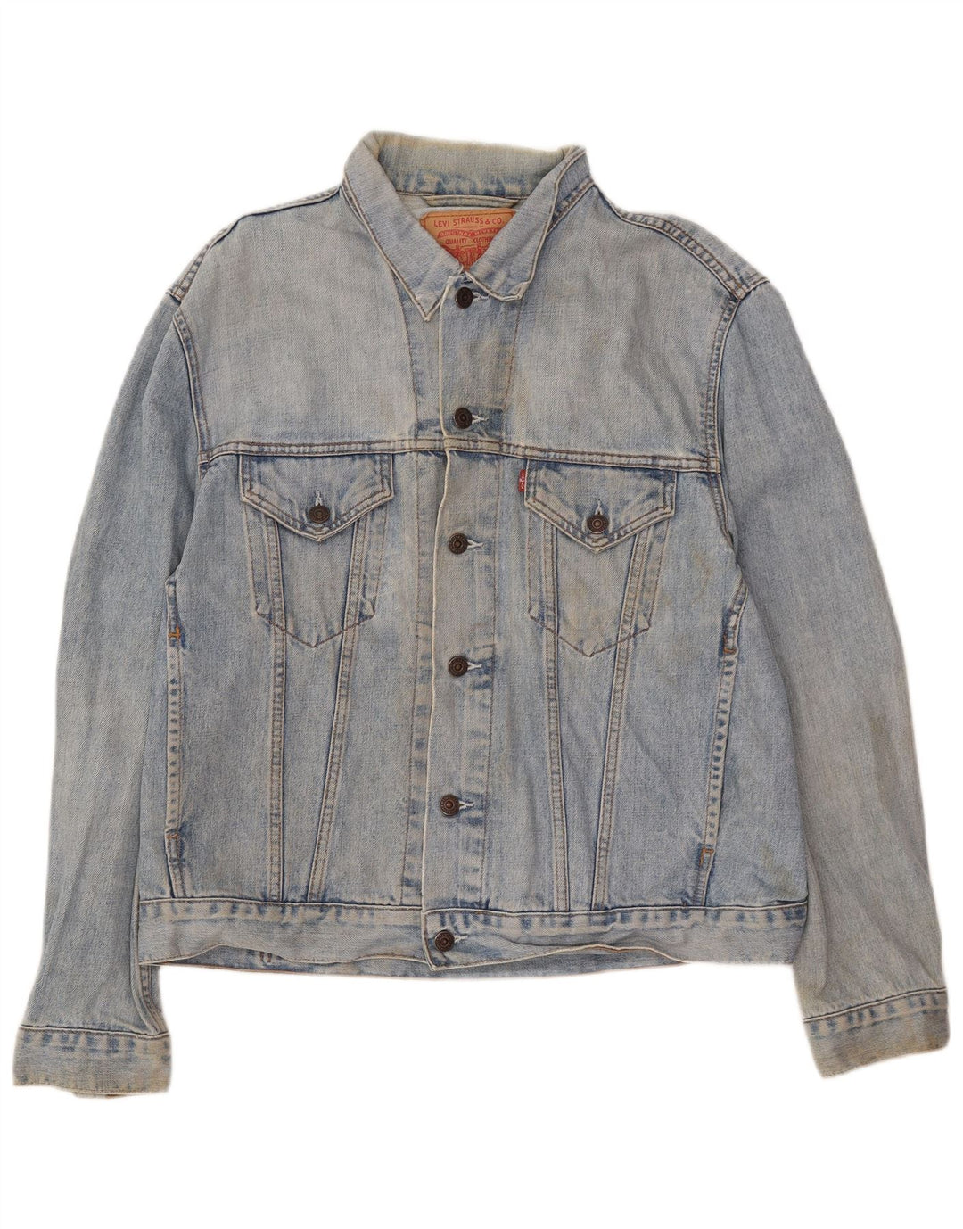 Мужская джинсовая куртка Levi's UK 40, большая синяя, хлопок