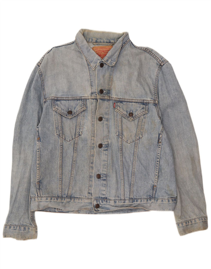Мужская джинсовая куртка Levi's UK 40, большая синяя, хлопок