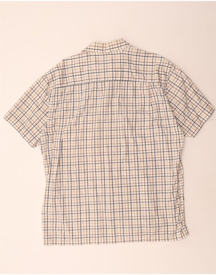 TOM TAILOR Мужская рубашка с коротким рукавом 2XL, белая клетка, хлопок