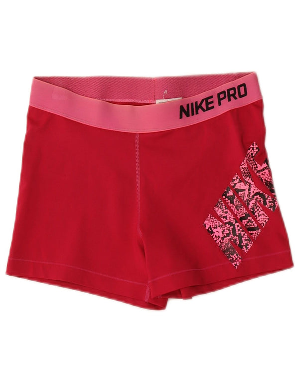 Женские спортивные шорты Nike Dri Fit с графическим рисунком UK 16, большие красные полиэстеровые шорты