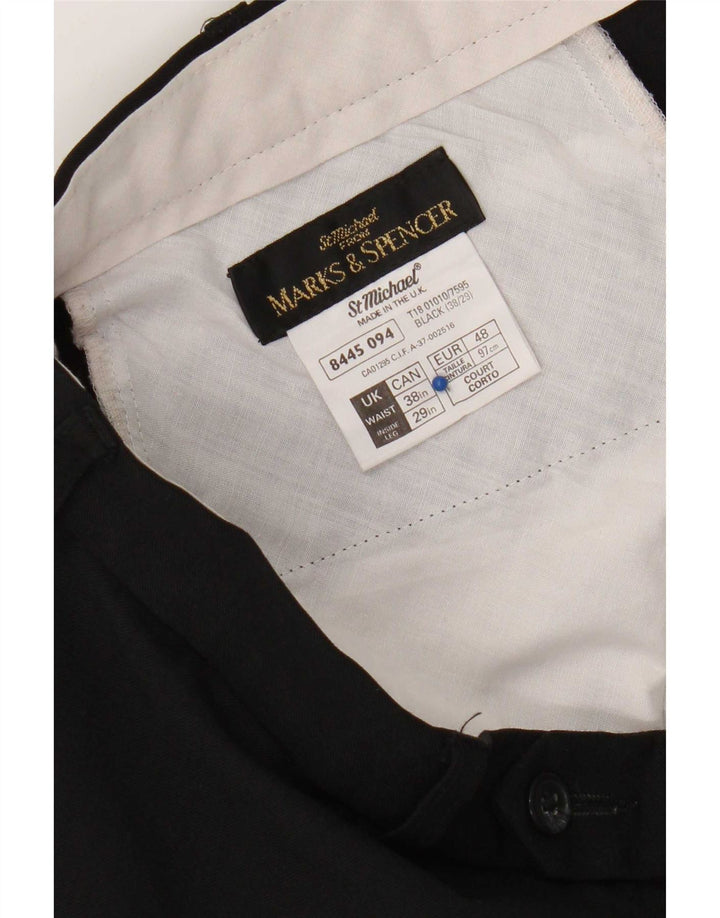 Мужские прямые брюки-чиносы Marks & Spencer W38 L29 черные из полиэстера