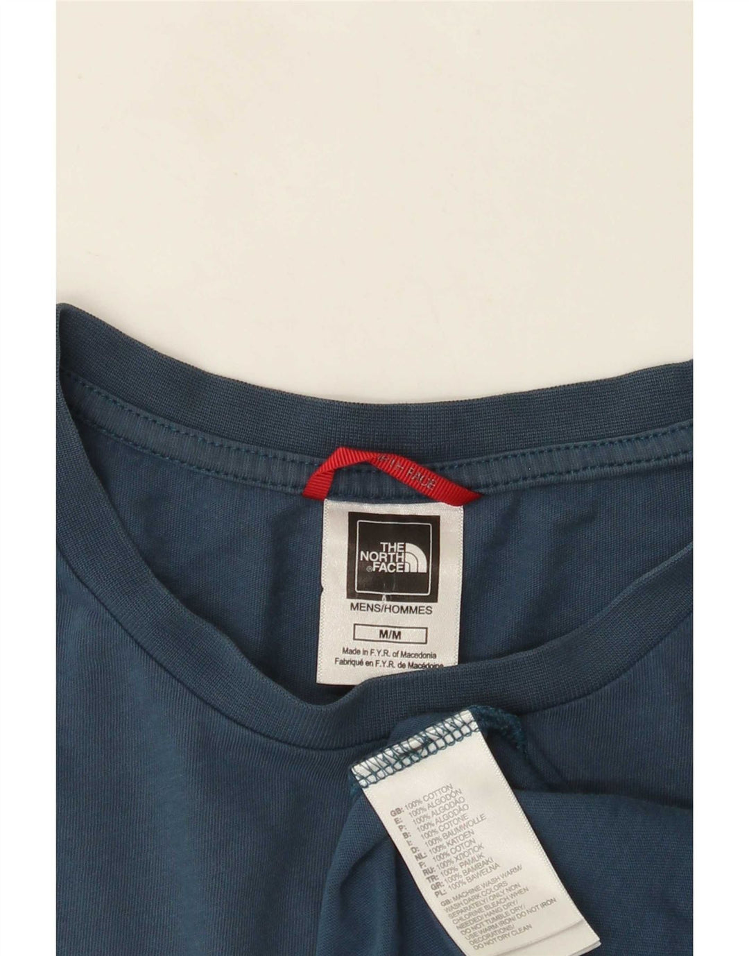 Мужская футболка с рисунком The North Face, хлопковый топ среднего синего цвета