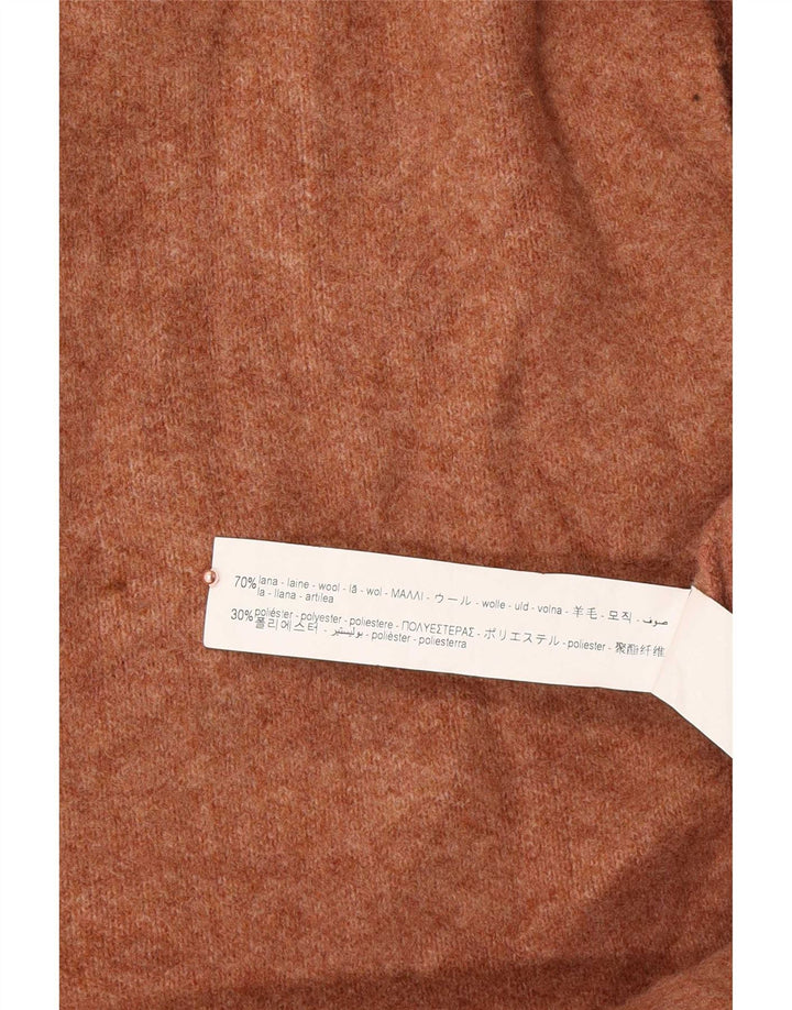 Женский удлиненный открытый кардиган Zara UK 14, шерсть среднего бежевого цвета