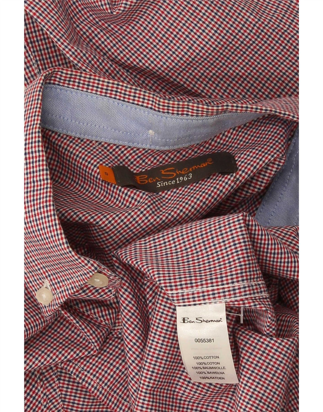 Мужская рубашка Ben Sherman, маленькая красная клетка, хлопок