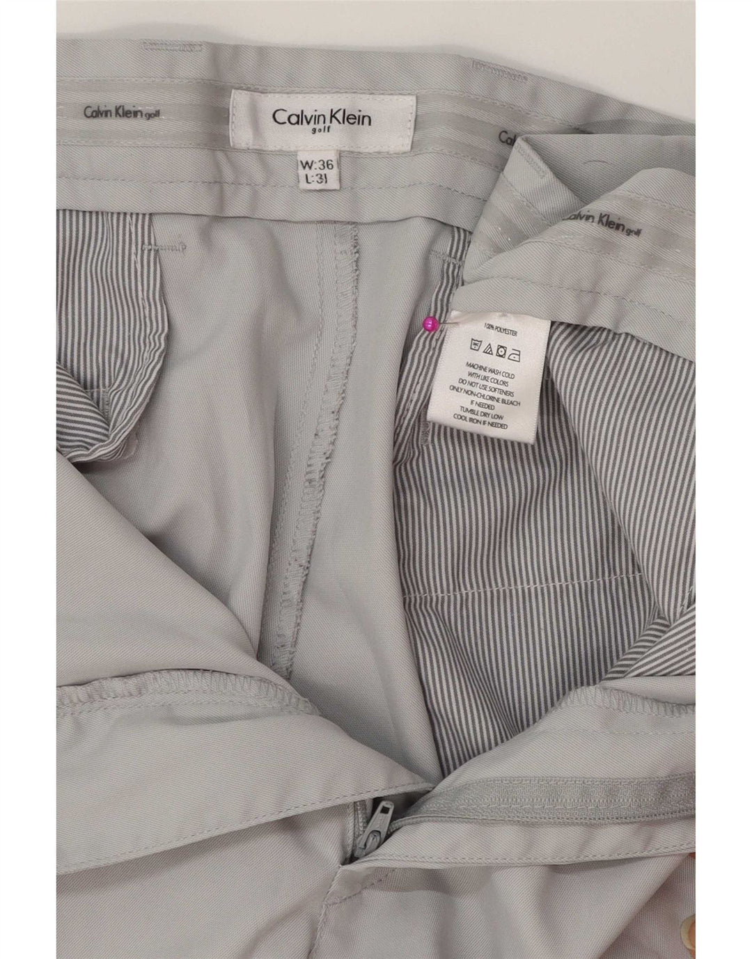 Мужские прямые повседневные брюки Calvin Klein W36 L31 серые из полиэстера