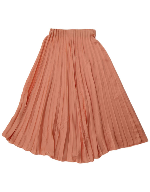 ZARA Womens Maxi Pleated Skirt XS W24  Pink Polyester