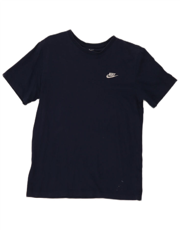 Мужская футболка Nike среднего размера, темно-синяя, хлопковая