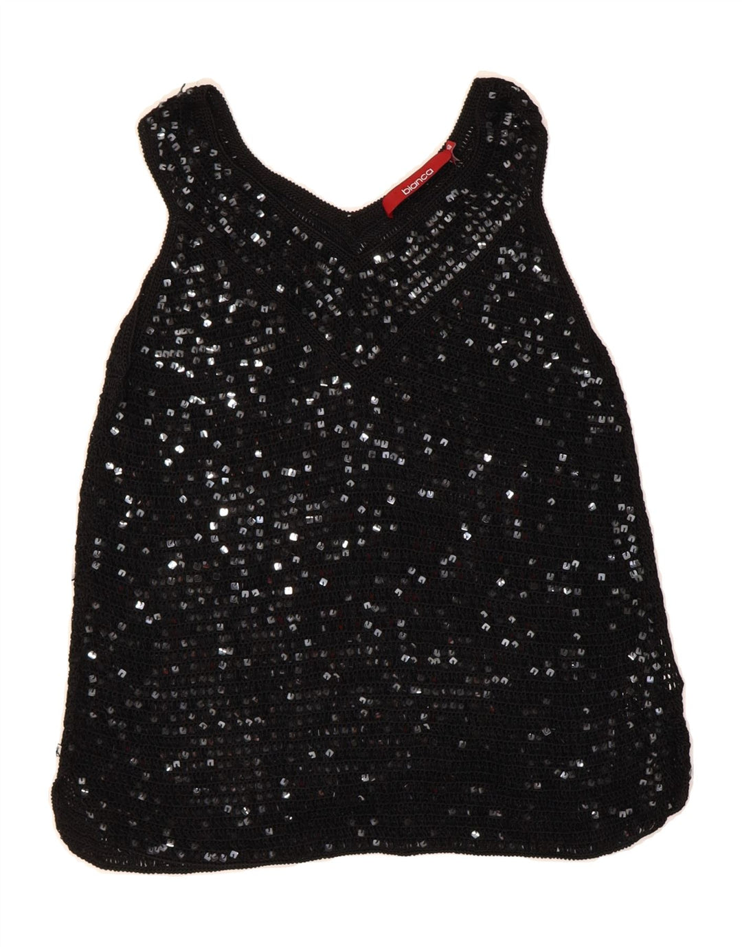 BIANCA Womens Vest Top IT 40 Small Black Viscose Vintage Bianca and Second-Hand Bianca from Messina Hembry 