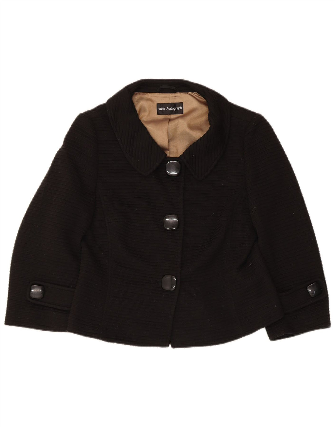 Женский пиджак с рукавом 3/4 Marks & Spencer UK 12, средний черный