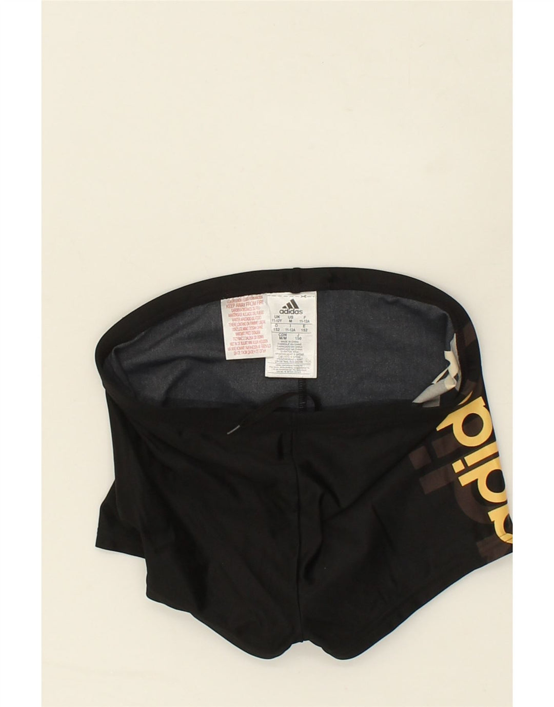ADIDAS Boys Graphic Sport Shorts 11-12 Years Black Polyester Vintage Adidas and Second-Hand Adidas from Messina Hembry 