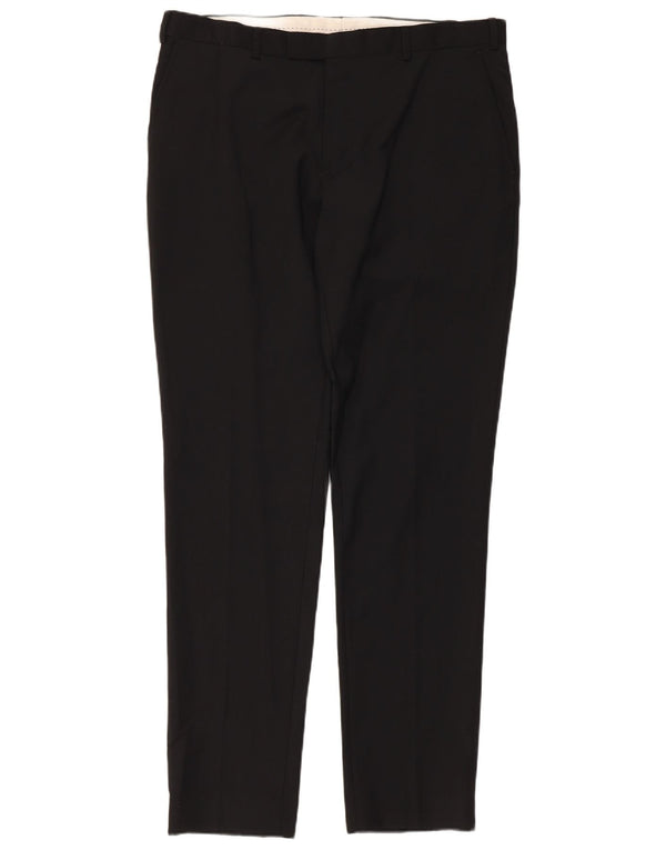Мужские костюмные брюки Dkny Slim Fit W36 L33, черные шерстяные