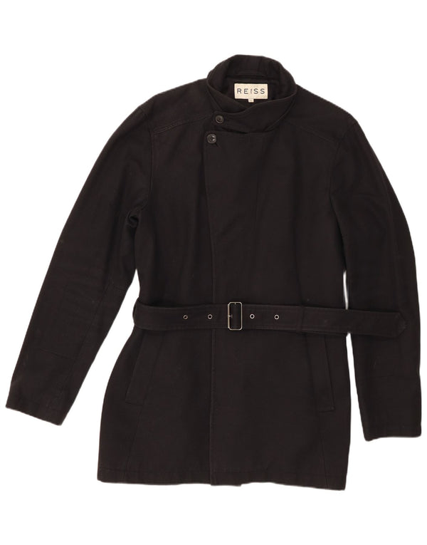Женское пальто Reiss UK 16, большое, черное, хлопковое