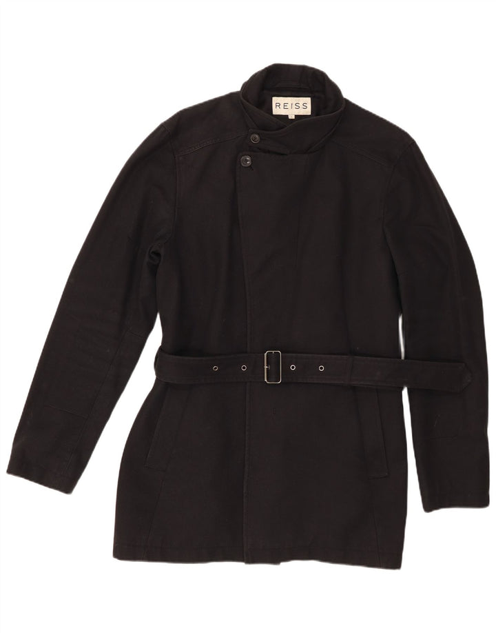 Женское пальто Reiss UK 16, большое, черное, хлопковое