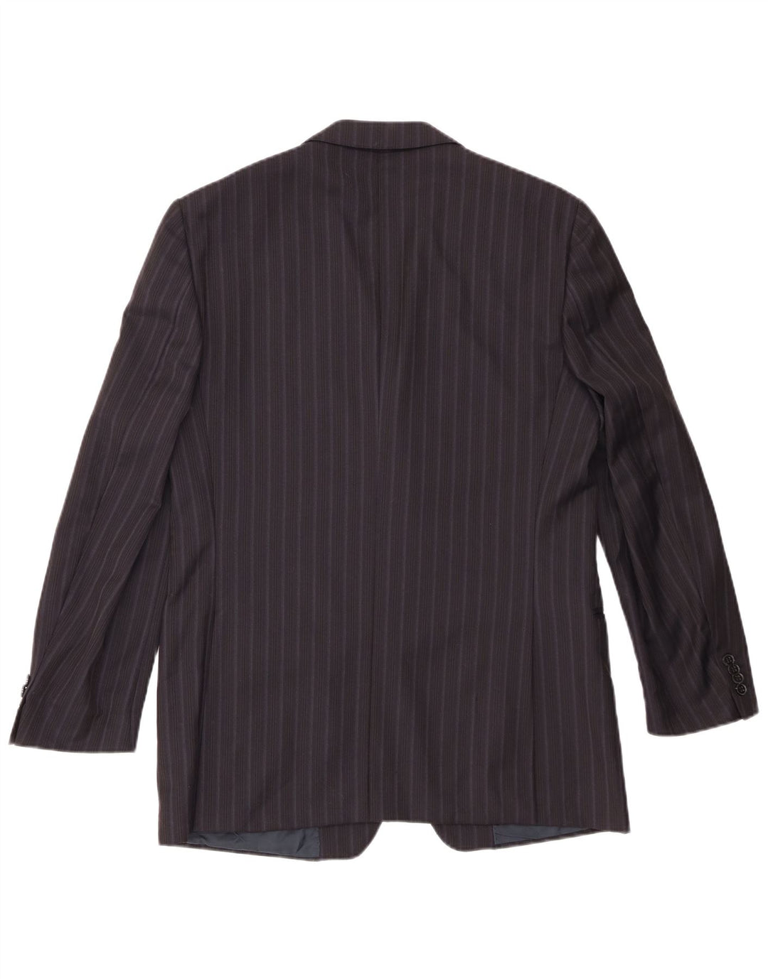 Мужской пиджак Zegna с 3 пуговицами IT 50, большой темно-синий в тонкую полоску, шерсть