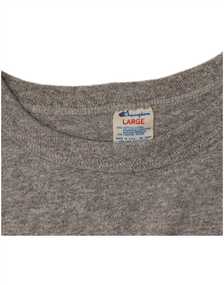 CHAMPION Mens T-Shirt Top Large Grey Cotton