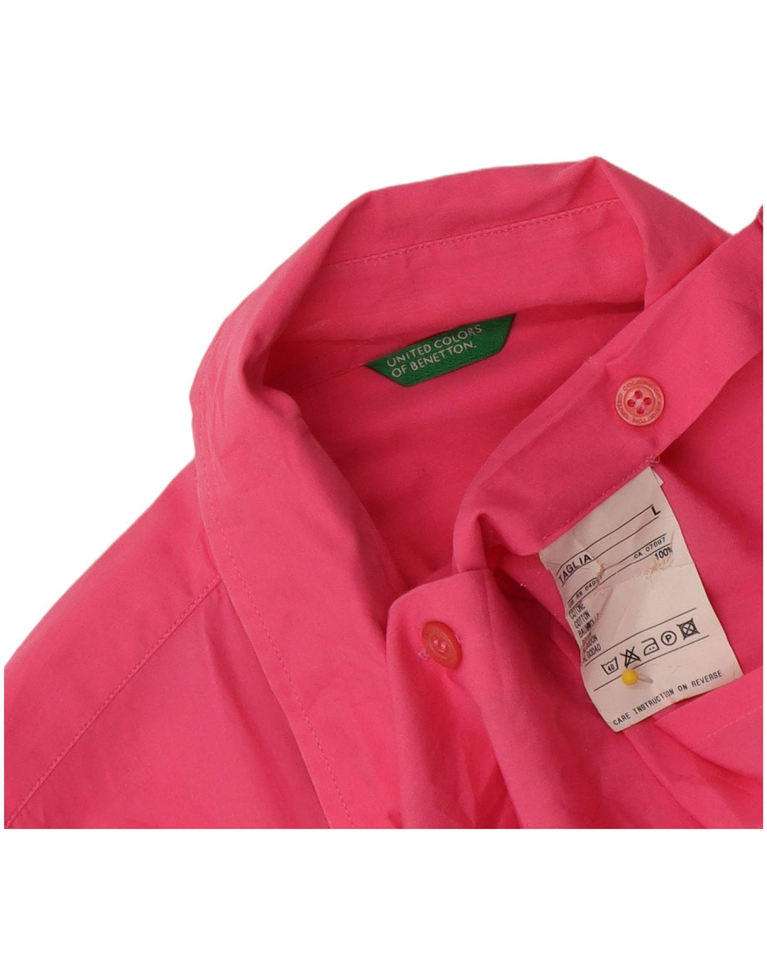 Женская рубашка Benetton большого размера из хлопка розового цвета
