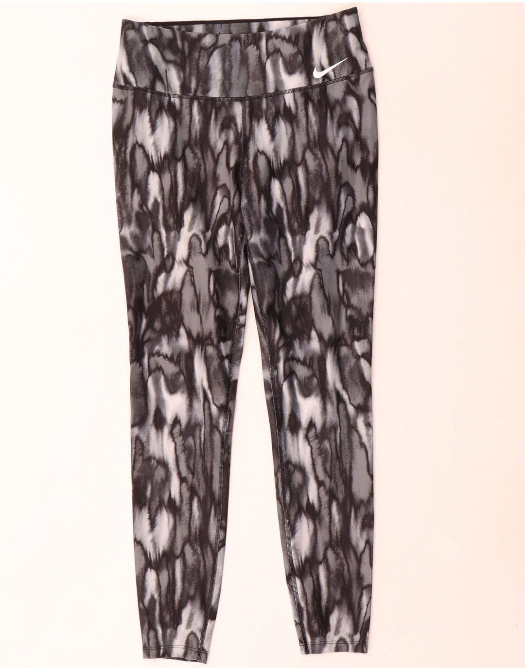 Женские леггинсы Nike Dri Fit UK 14, средний серый цвет с животным принтом