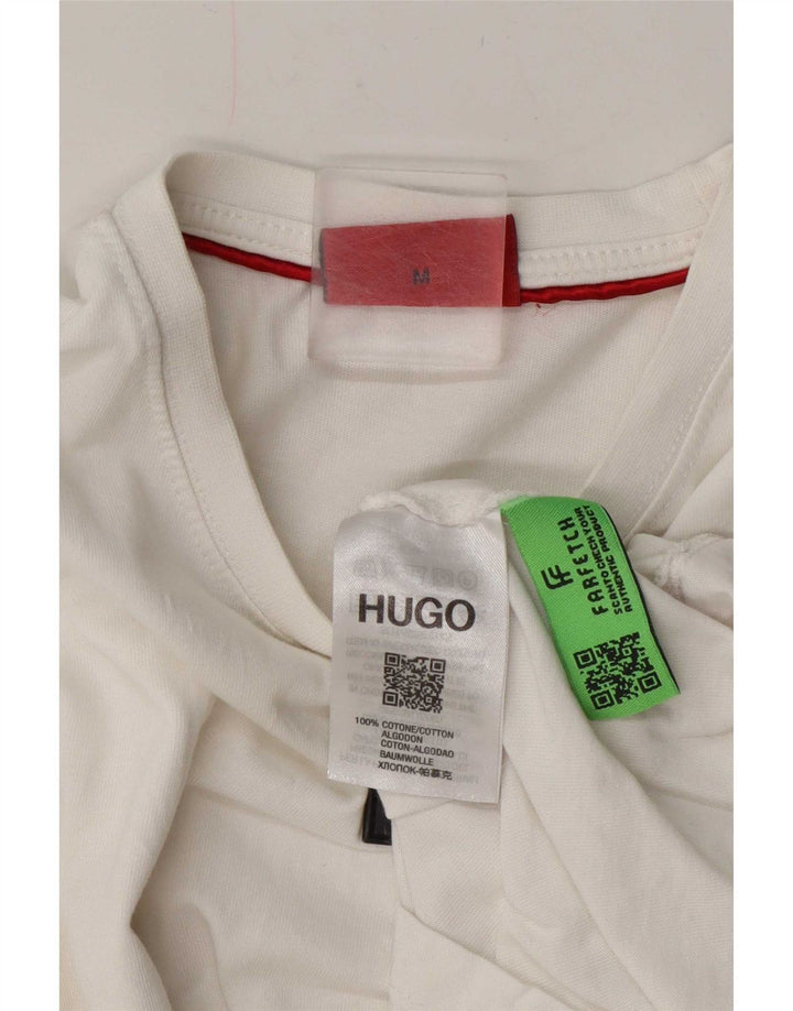 Мужская футболка Hugo Boss, топ среднего размера, белый хлопок