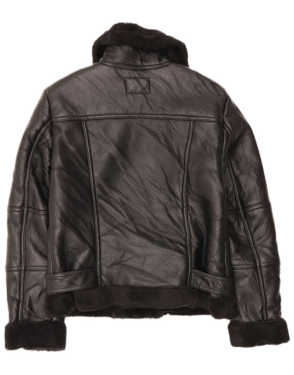 Женская косуха из искусственной кожи шерпа VINTAGE UK 10, маленькая черная