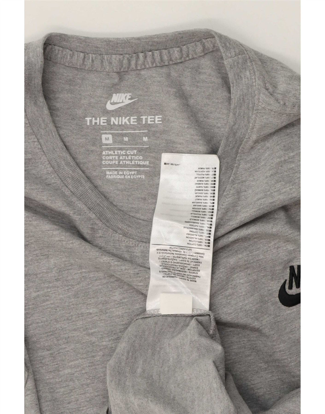 Мужская футболка спортивного кроя Nike, хлопковый топ среднего серого цвета