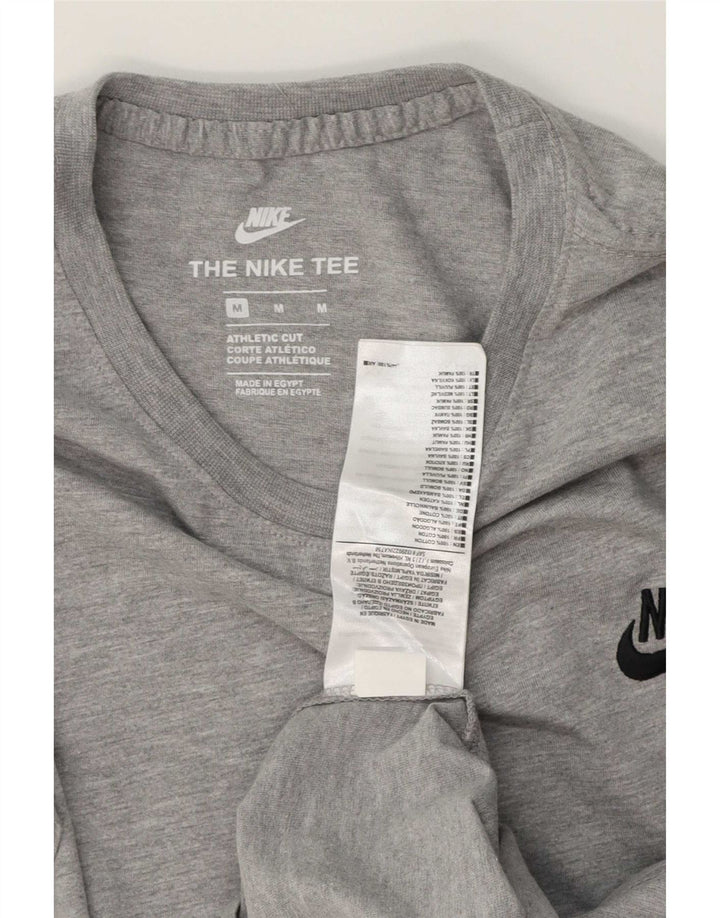 Мужская футболка спортивного кроя Nike, хлопковый топ среднего серого цвета