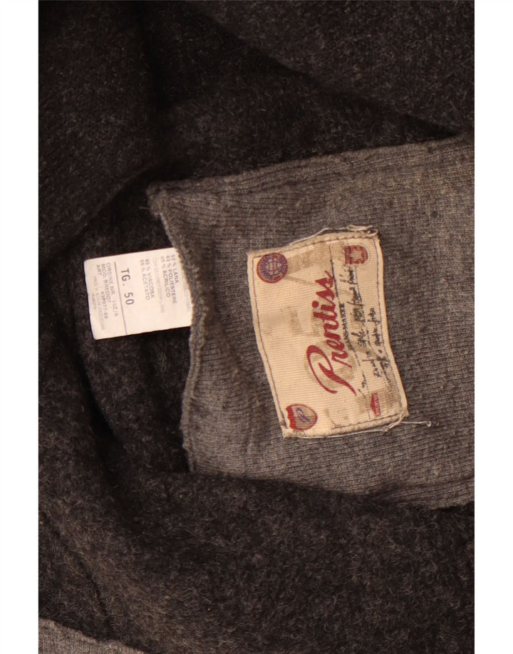 PRENTISS Мужское трикотажное бушлат IT 50 Большой Серый Шерсть