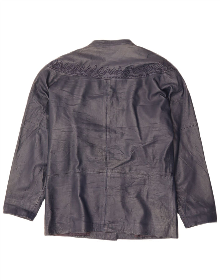 GENNY Женская кожаная куртка оверсайз EU 34 XS Темно-синий