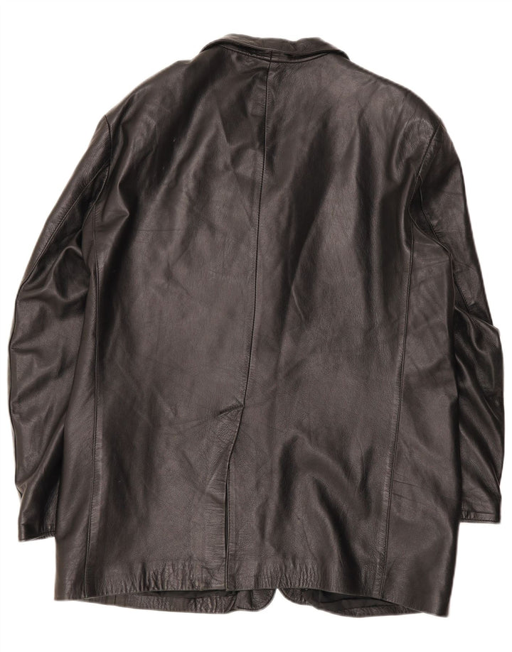 Винтажная мужская кожаная куртка IT 54 2XL черная
