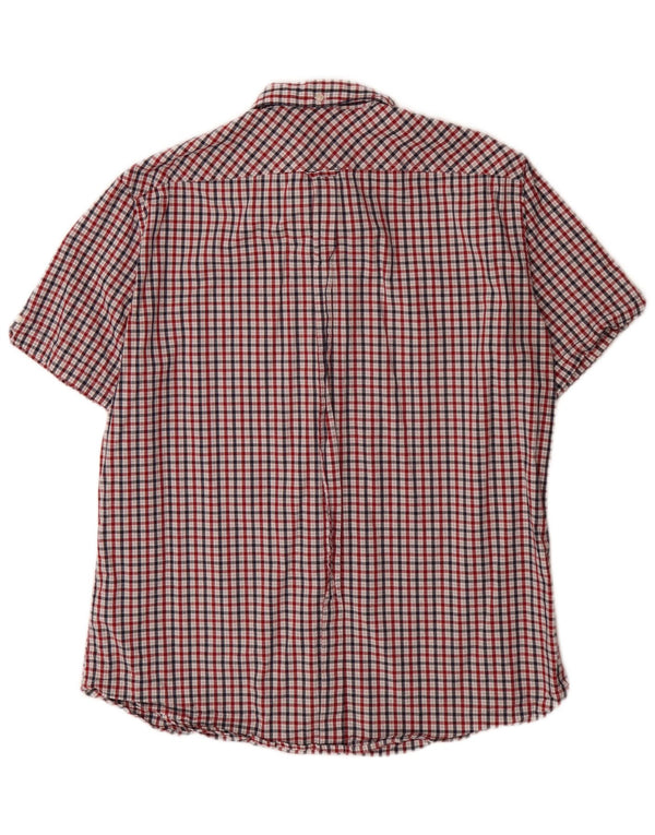 Ben Sherman Мужская рубашка обычного кроя с коротким рукавом XL, красная клетчатая хлопковая рубашка