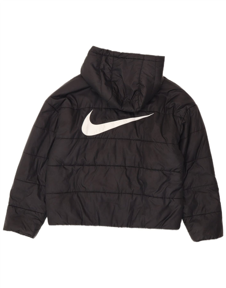 Утепленная куртка с капюшоном и графическим рисунком для мальчиков Nike, 10–11 лет, средний черный полиэстер
