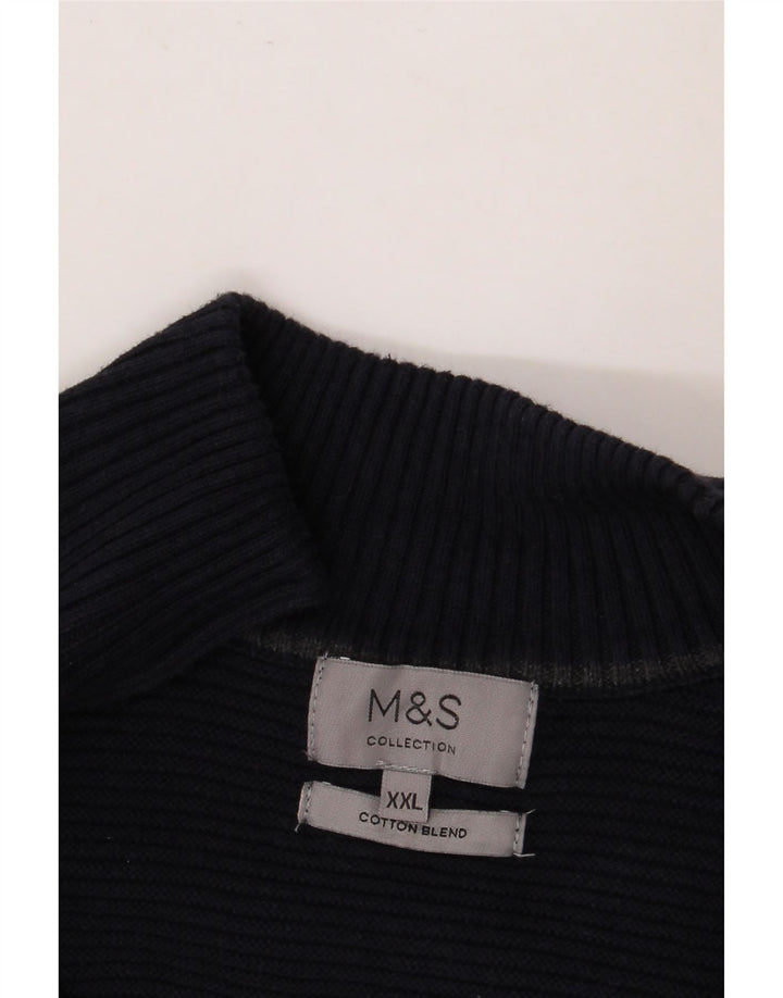 Мужской кардиган MARKS & SPENCER 2XL, темно-синий, хлопок