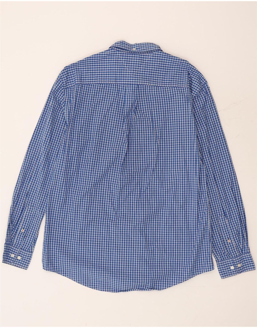 Мужская рубашка Tommy Hilfiger XL, синяя, хлопок в мелкую клетку