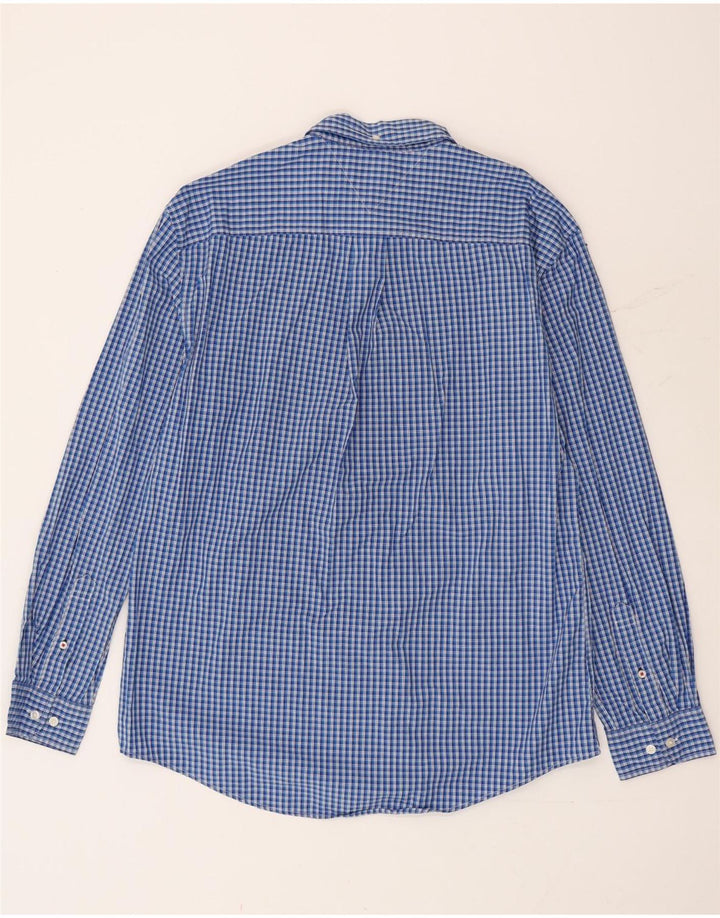 Мужская рубашка Tommy Hilfiger XL, синяя, хлопок в мелкую клетку