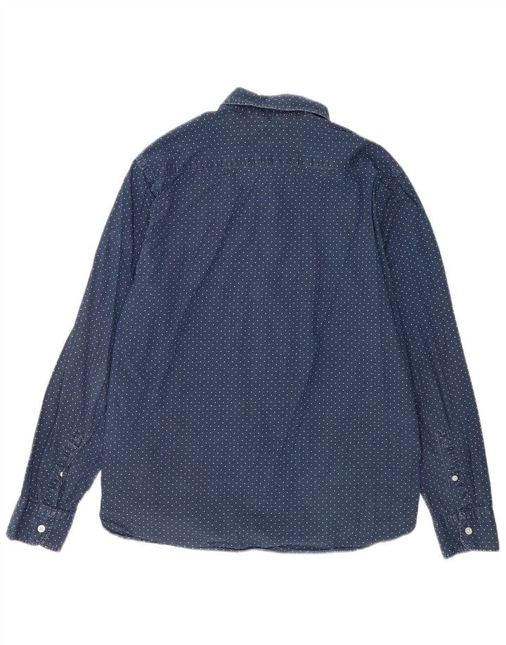 Мужская рубашка Levi's, большая темно-синяя хлопковая пятнистая рубашка