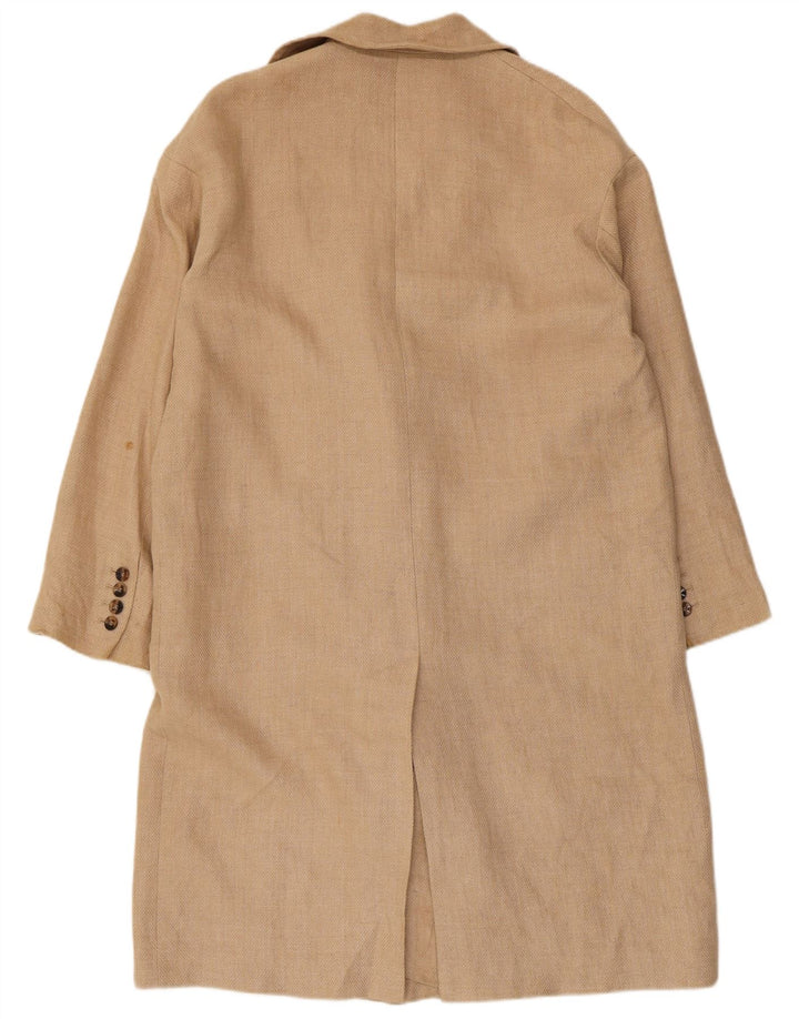 Женское двубортное пальто Zara UK 14, средний бежевый, вискоза