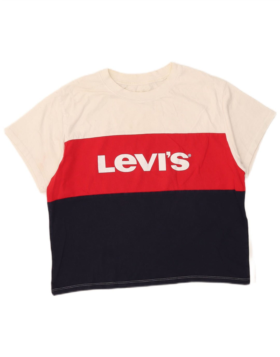 Женская укороченная футболка с рисунком Levi's Top UK 10, маленькая, разноцветная