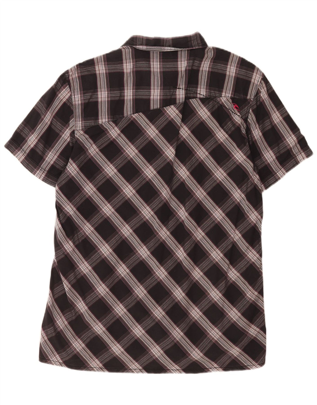Мужская рубашка с коротким рукавом Rip Curl XL, черный хлопок в клетку