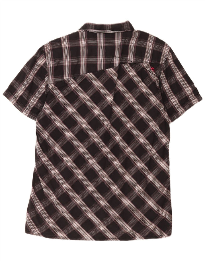 Мужская рубашка с коротким рукавом Rip Curl XL, черный хлопок в клетку